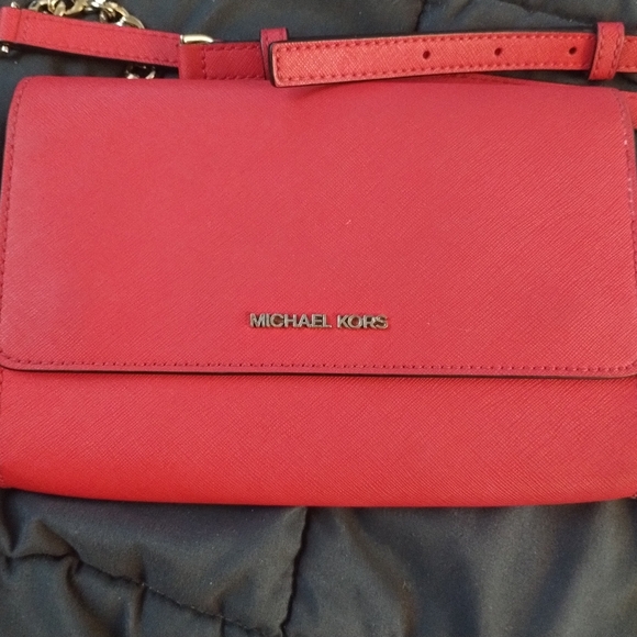 Burnt Red Micheal Kors Crossbody Purse - Picture 3 of 11